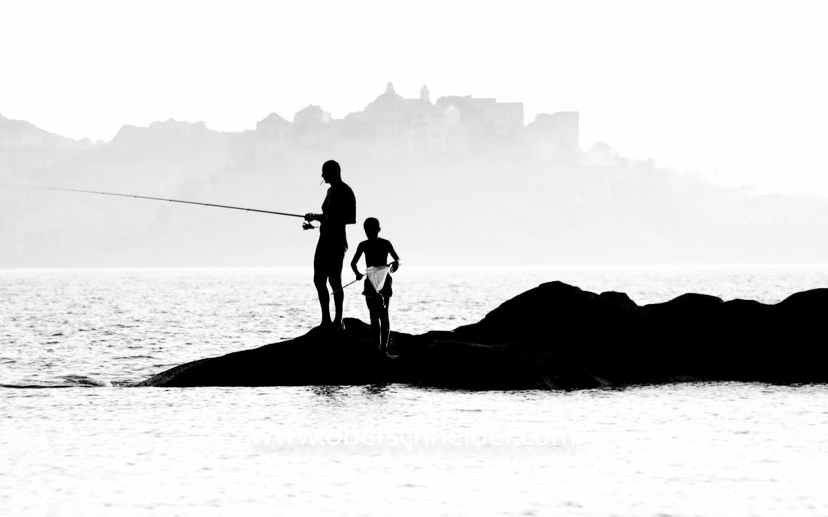 Sony SLT-A55 (SLT-A55V) sample photo. Fishing silhouettes photography