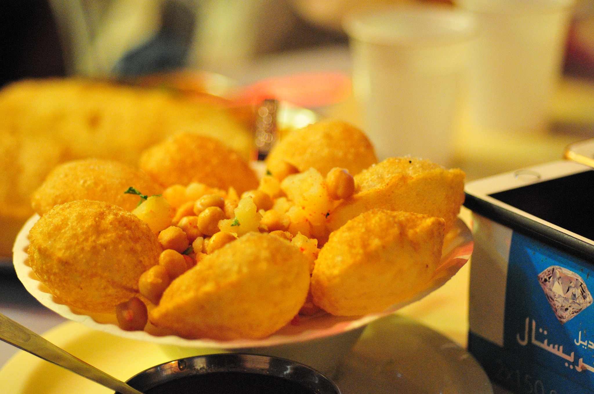 Nikon D300 + Nikon AF Micro-Nikkor 60mm F2.8D sample photo. Indian dish (pani puri) photography