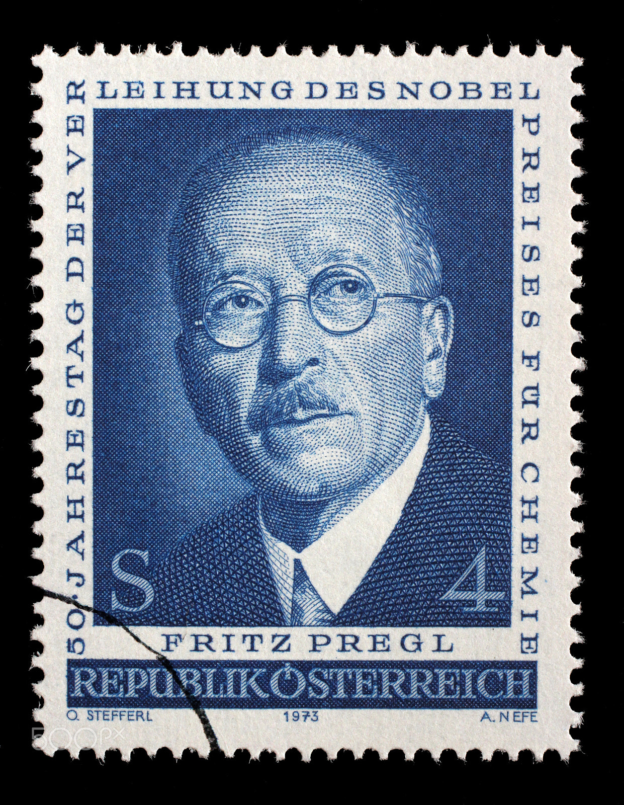 Canon EOS 60D + Canon EF 50mm F2.5 Macro sample photo. Stamp printed in the austria shows fritz pregl, chemist, 50th anniversary of the awarding of the... photography