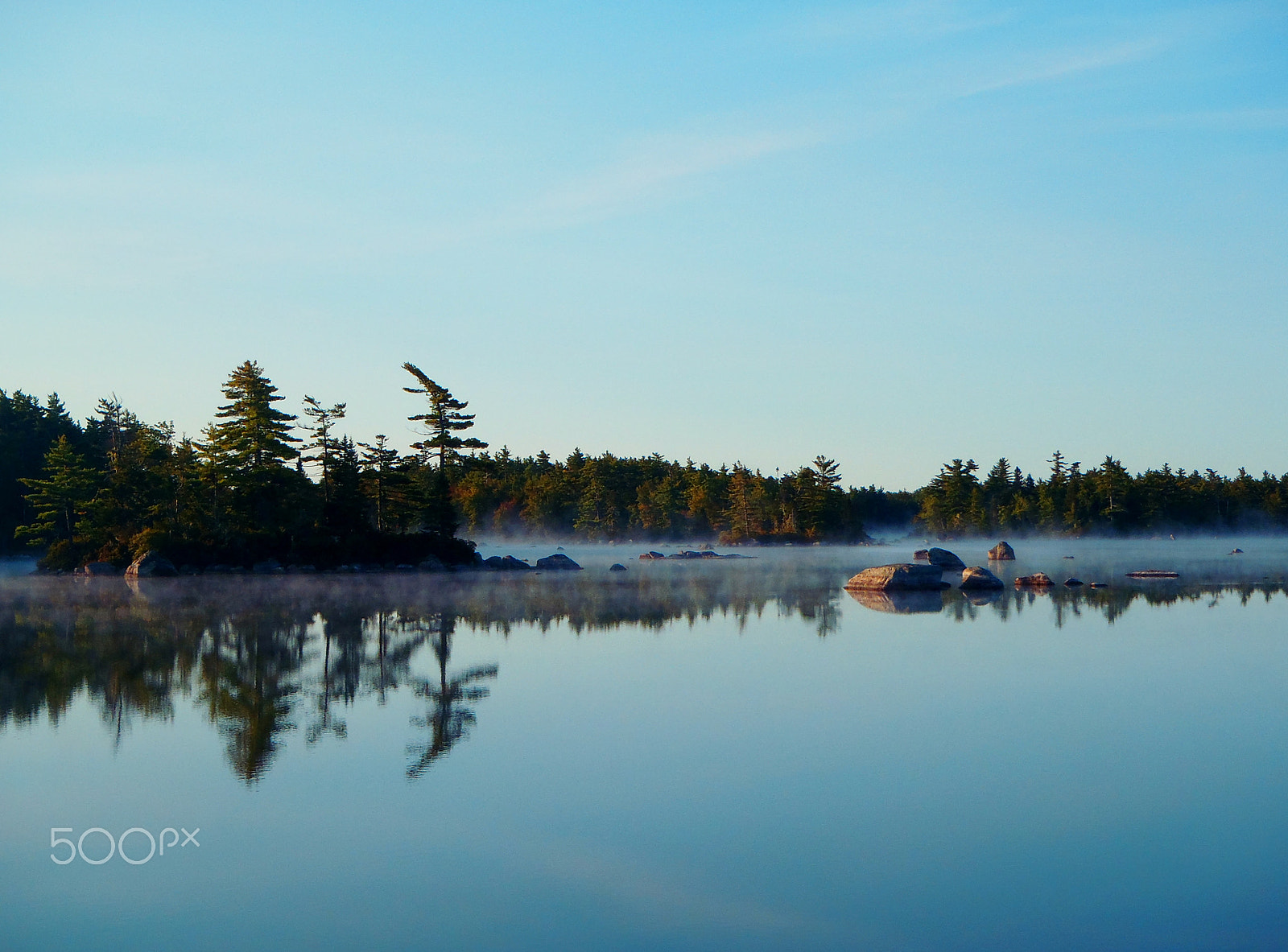 Olympus TG-610 sample photo. Lake mist at sunrise photography