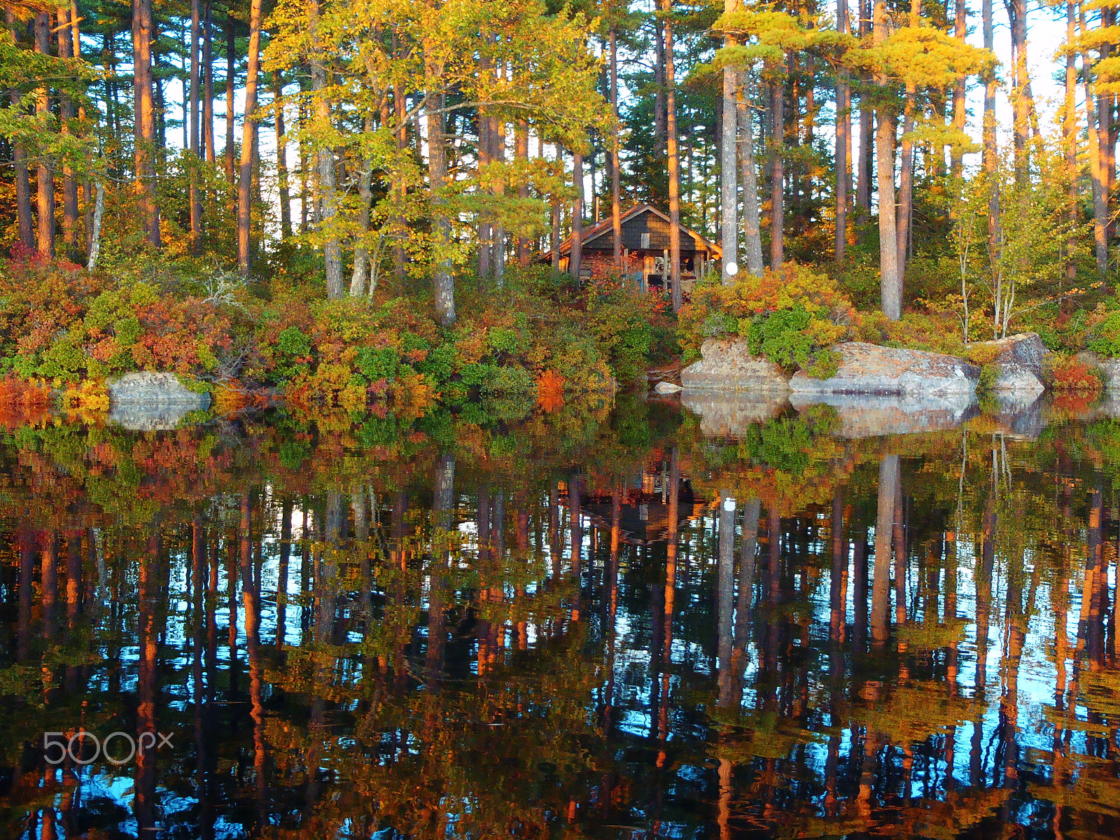 Olympus TG-610 sample photo. Reflections of a ranger camp photography