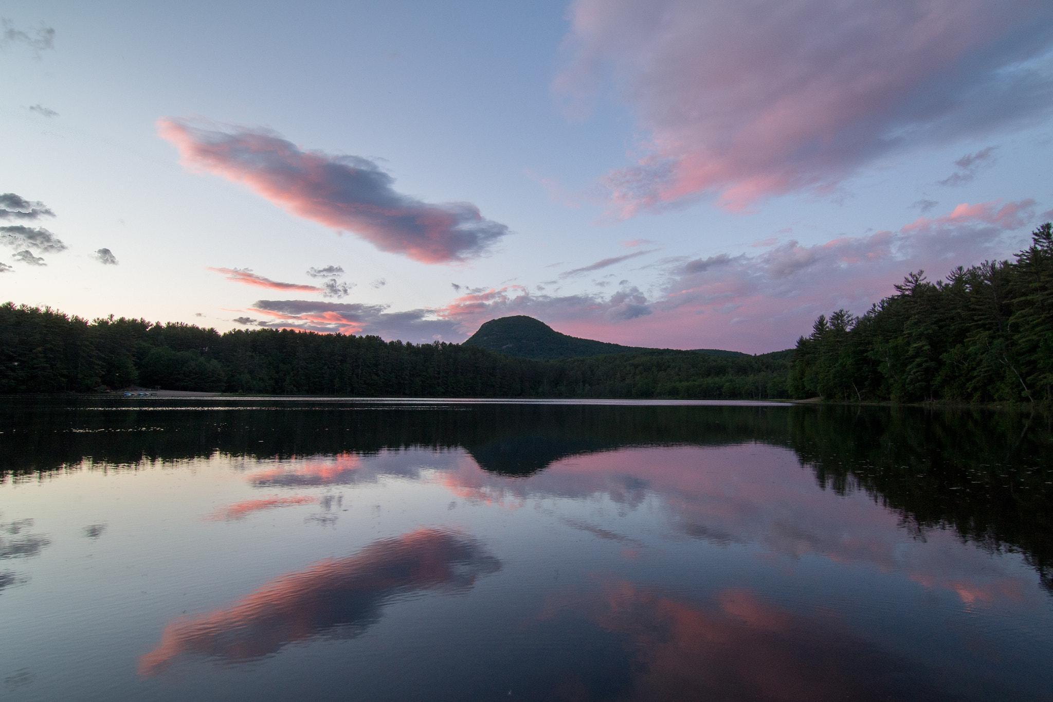 Canon EOS 100D (EOS Rebel SL1 / EOS Kiss X7) sample photo. Dusk at fourth lake - lake luzerne, adirondacks, new york, usa photography