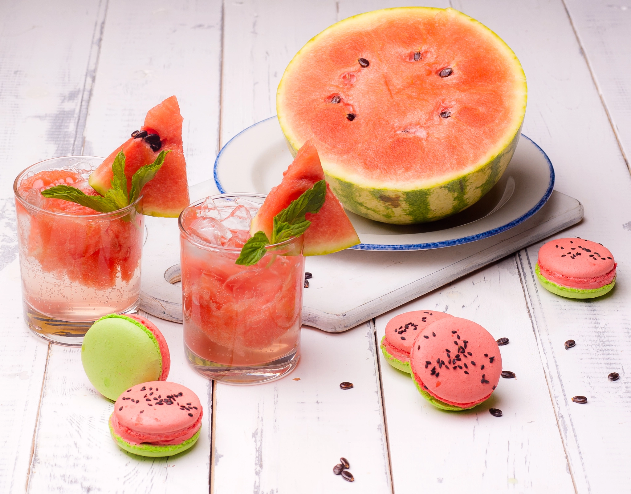 Nikon D200 + Nikon AF Nikkor 50mm F1.4D sample photo. Watermelon macarons photography