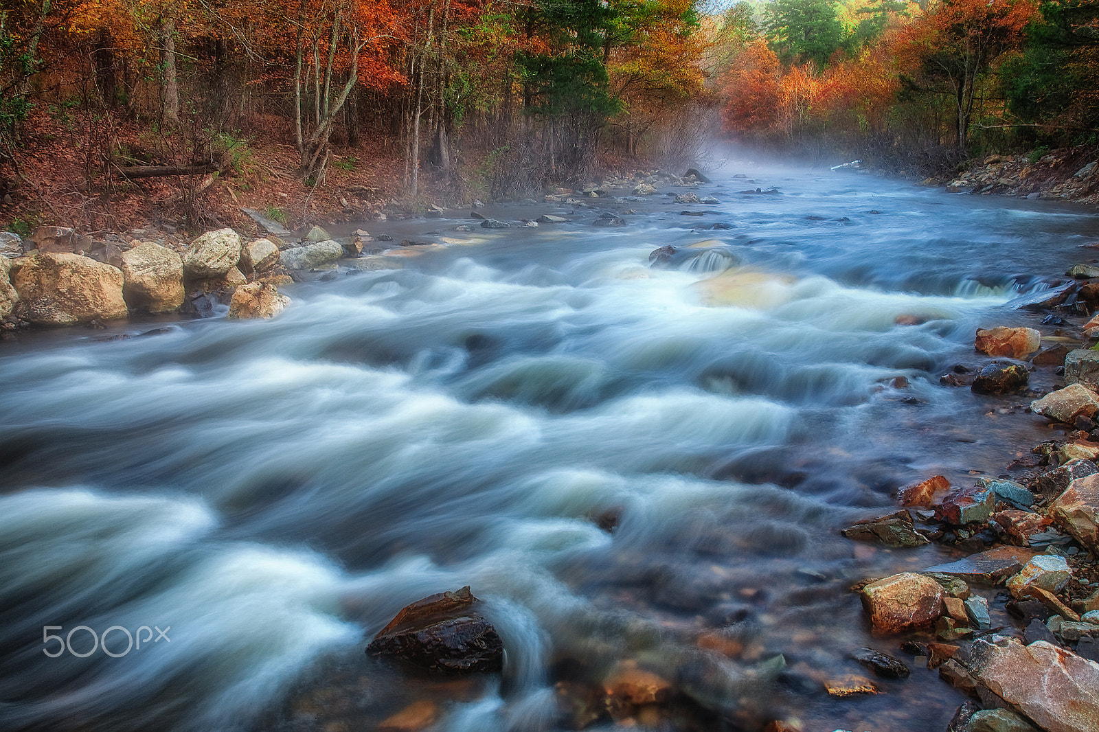 Canon EOS 5D + Canon EF 17-35mm f/2.8L sample photo. Trout stream at beaver's bend photography