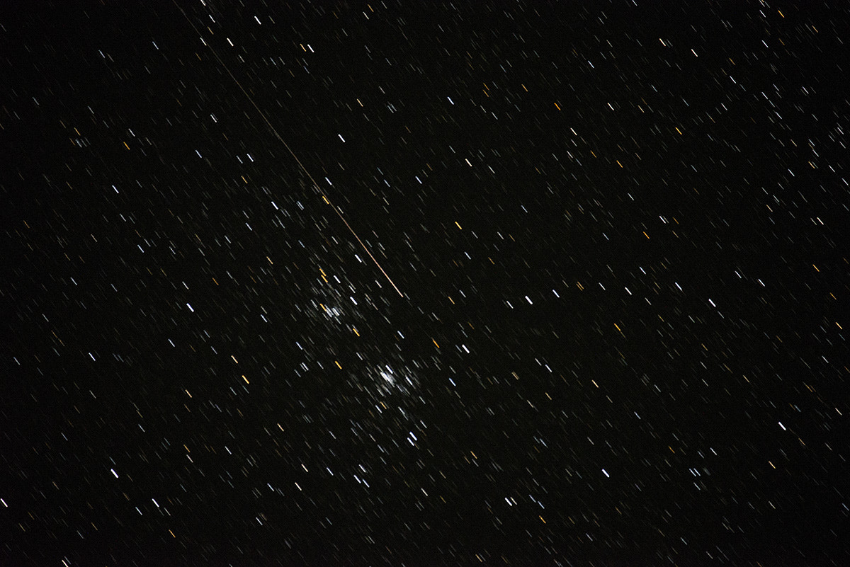 Sigma 150-600mm F5-6.3 DG OS HSM | C sample photo. Double cluster star trail w/ meteor photography