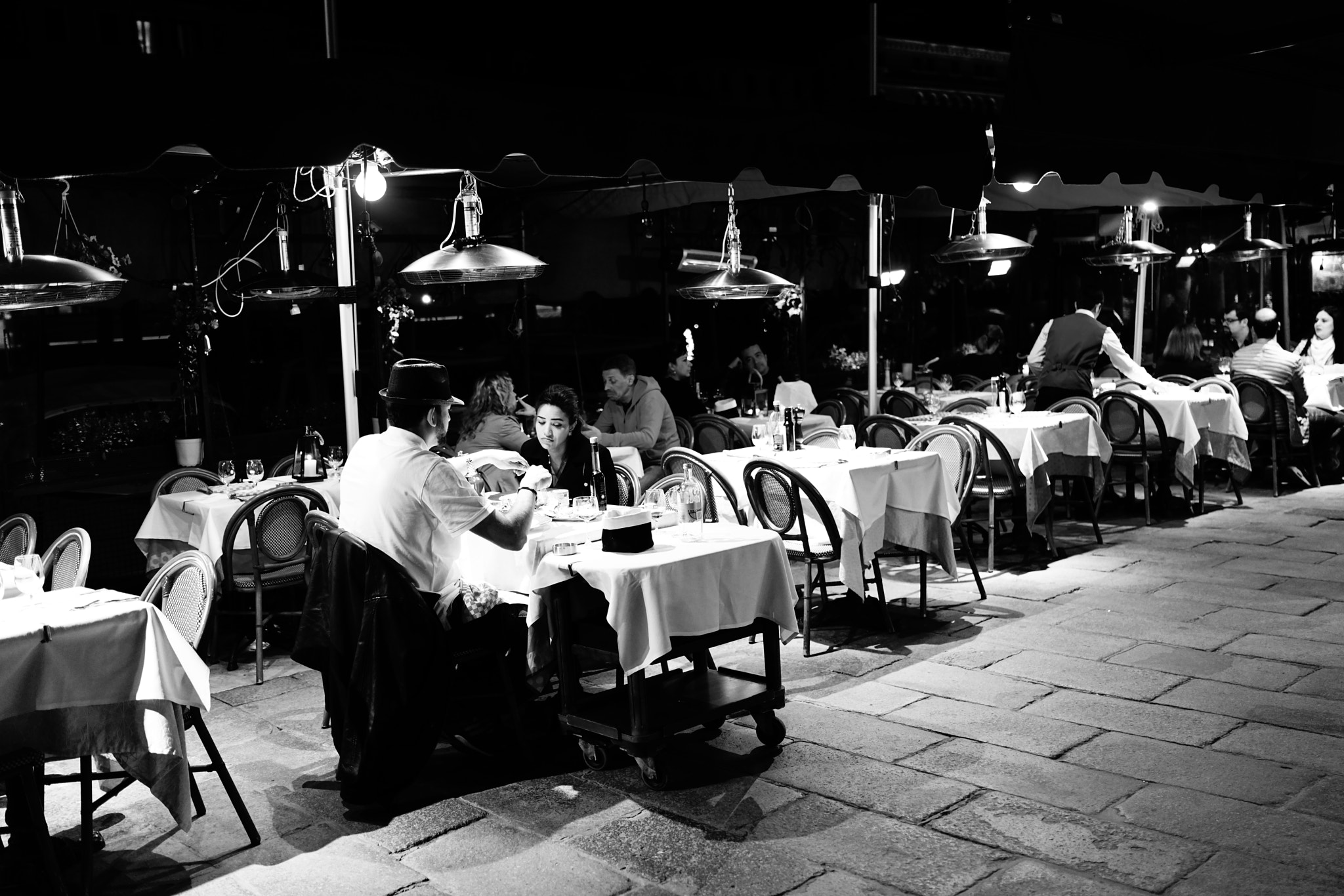 Sony 35mm F2.0 sample photo. Street cafe in venice photography