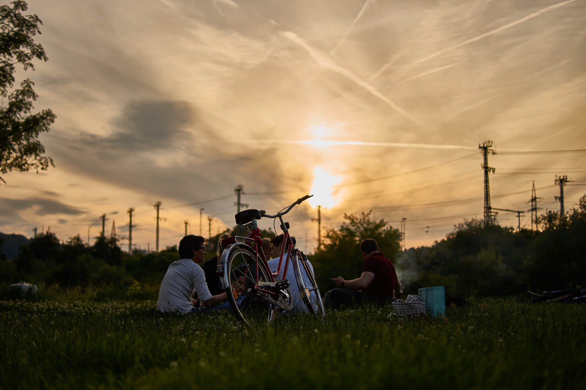 Sony SLT-A33 + Sony DT 35mm F1.8 SAM sample photo. Sunset bicycle photography