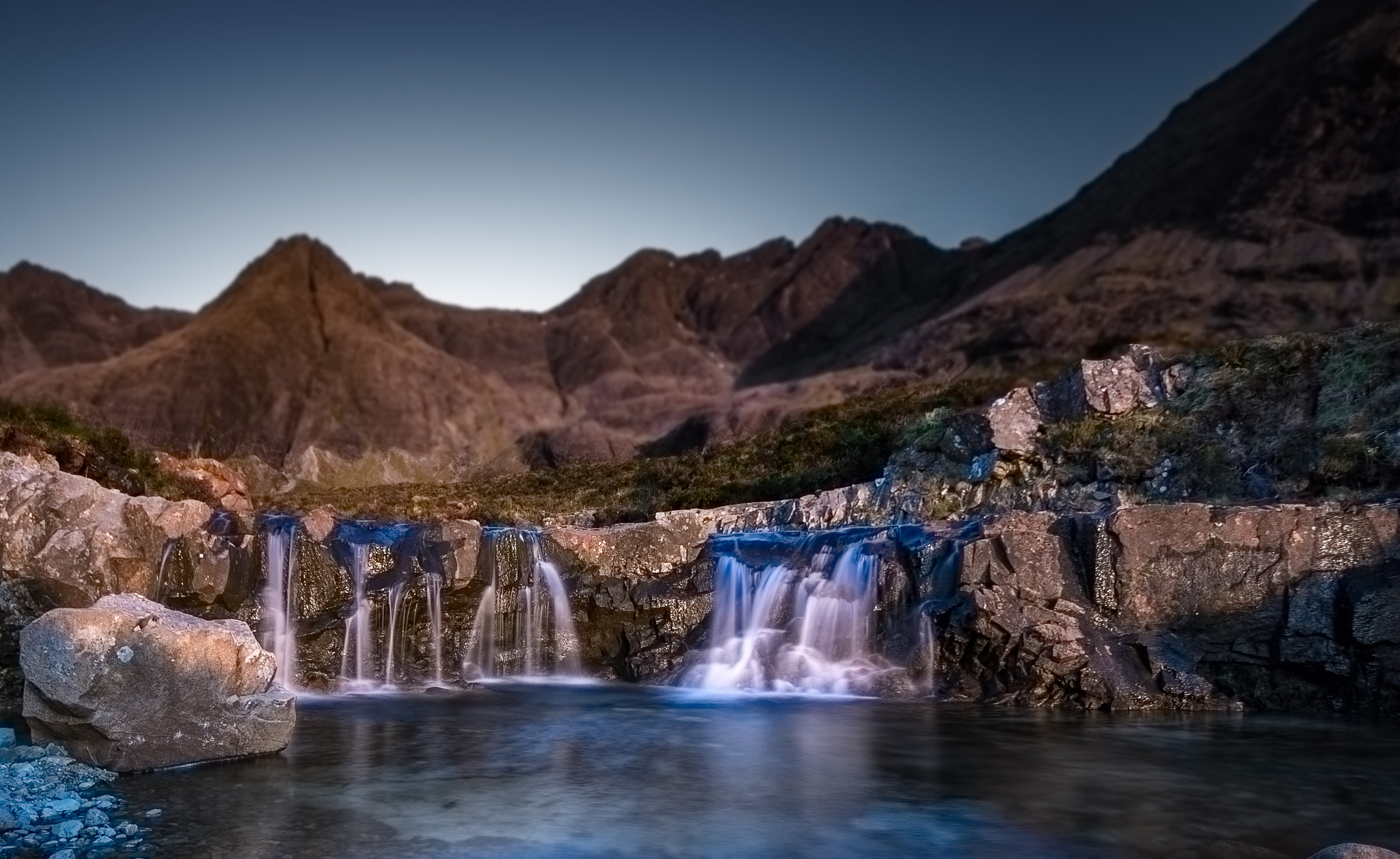 Sony SLT-A65 (SLT-A65V) + 20mm F2.8 sample photo. Evening at the fairy pools photography