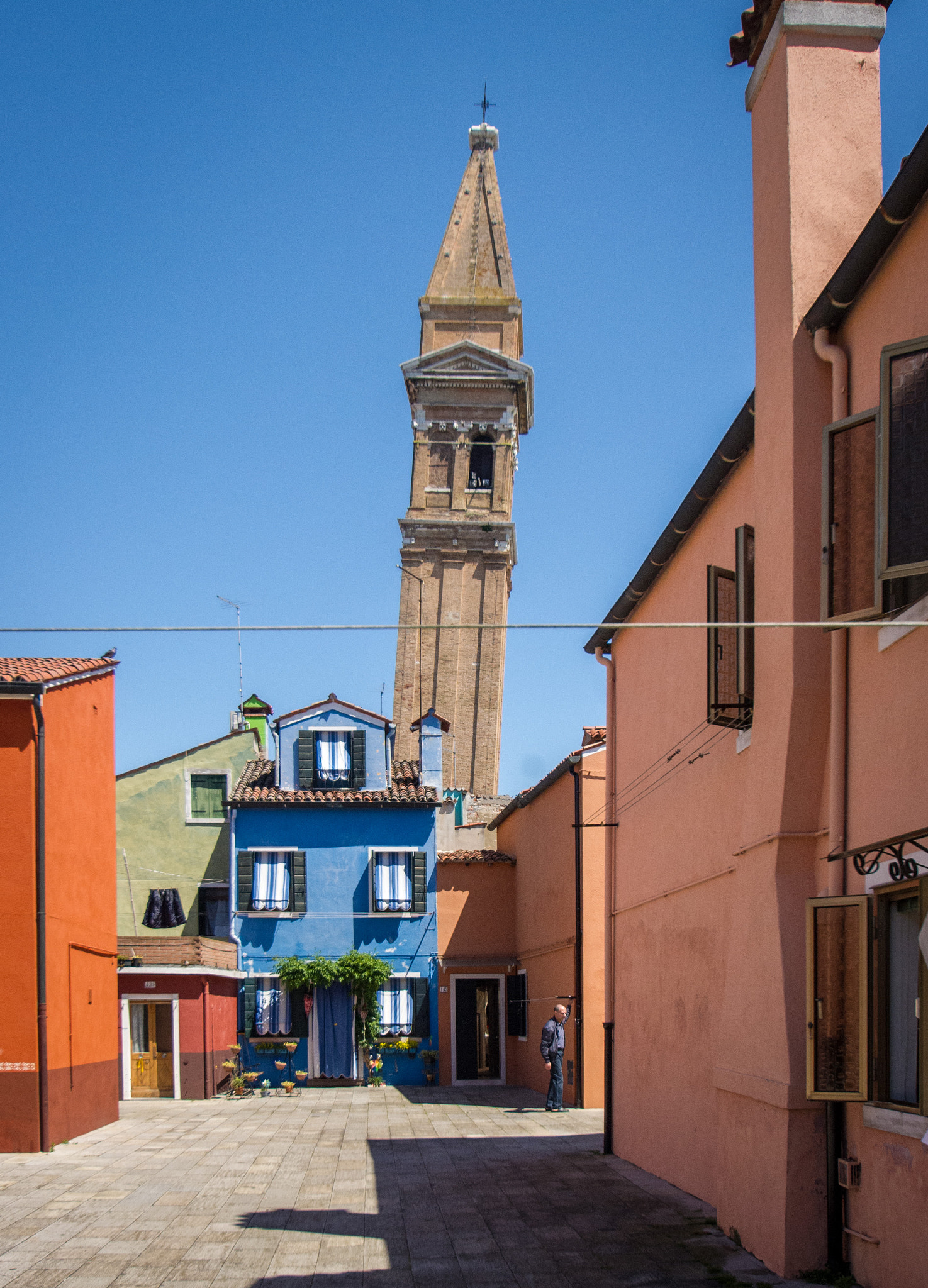 Pentax K-x sample photo. Leaning bell tower, burano, italy photography