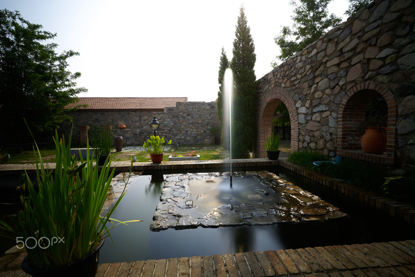Sony a99 II + Sony Vario-Sonnar T* 16-35mm F2.8 ZA SSM sample photo. Fountain in the winery photography