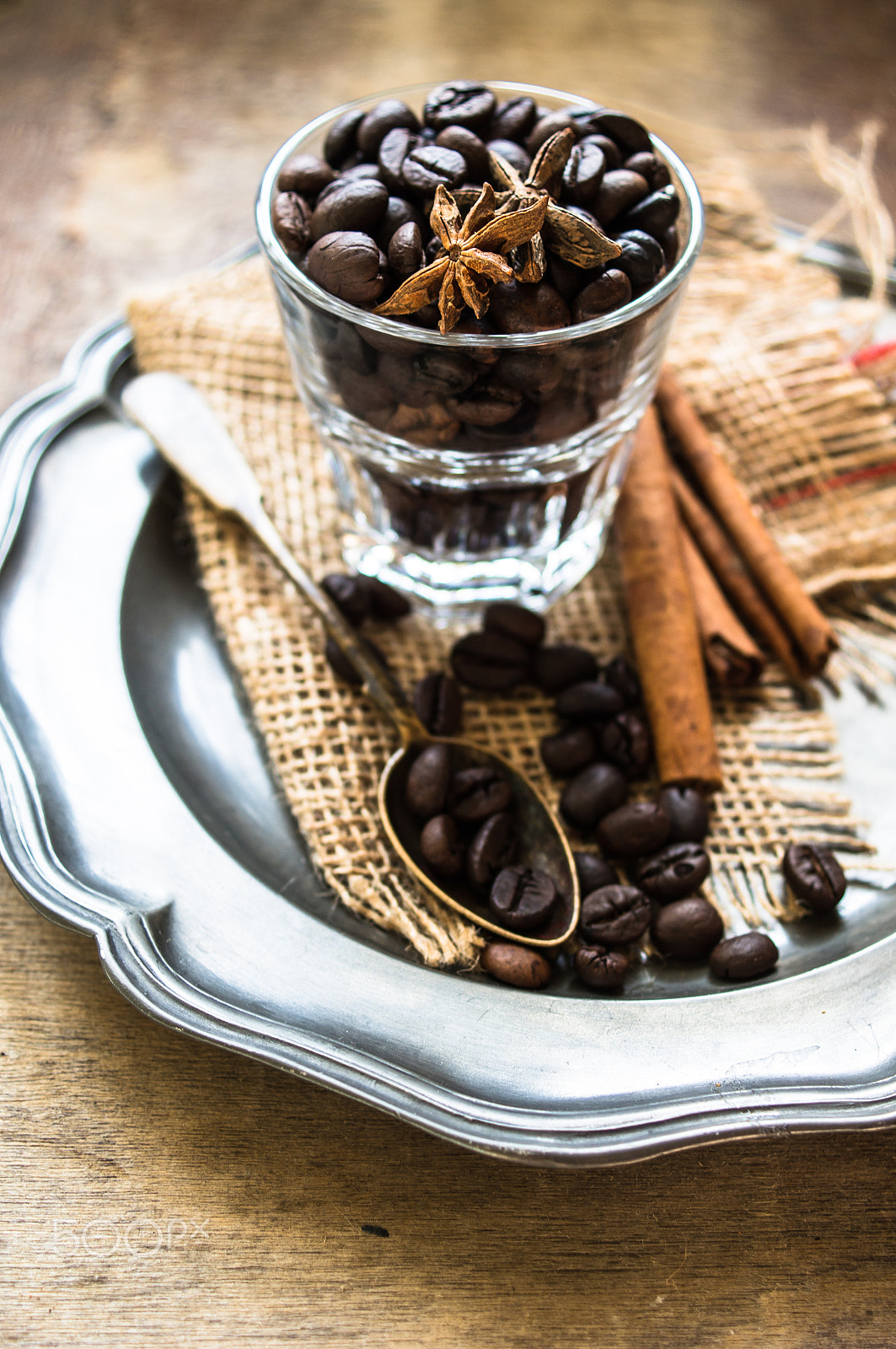 Sony SLT-A55 (SLT-A55V) + Sony DT 30mm F2.8 Macro SAM sample photo. Coffee beans on rustic background photography