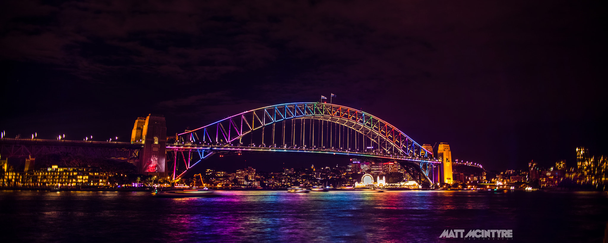 Canon EOS 6D + Canon TS-E 45mm F2.8 Tilt-Shift sample photo. Sydney harbour bridge vivid photography
