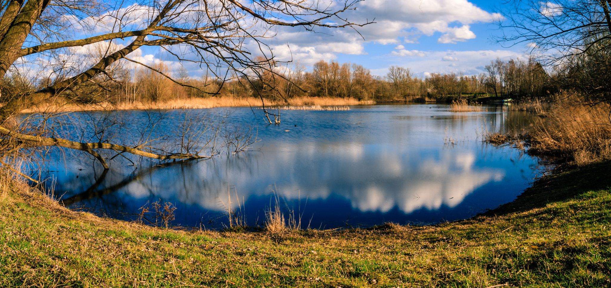 Canon EOS 760D (EOS Rebel T6s / EOS 8000D) + Tamron SP AF 17-50mm F2.8 XR Di II LD Aspherical (IF) sample photo. Panorama of a lake photography