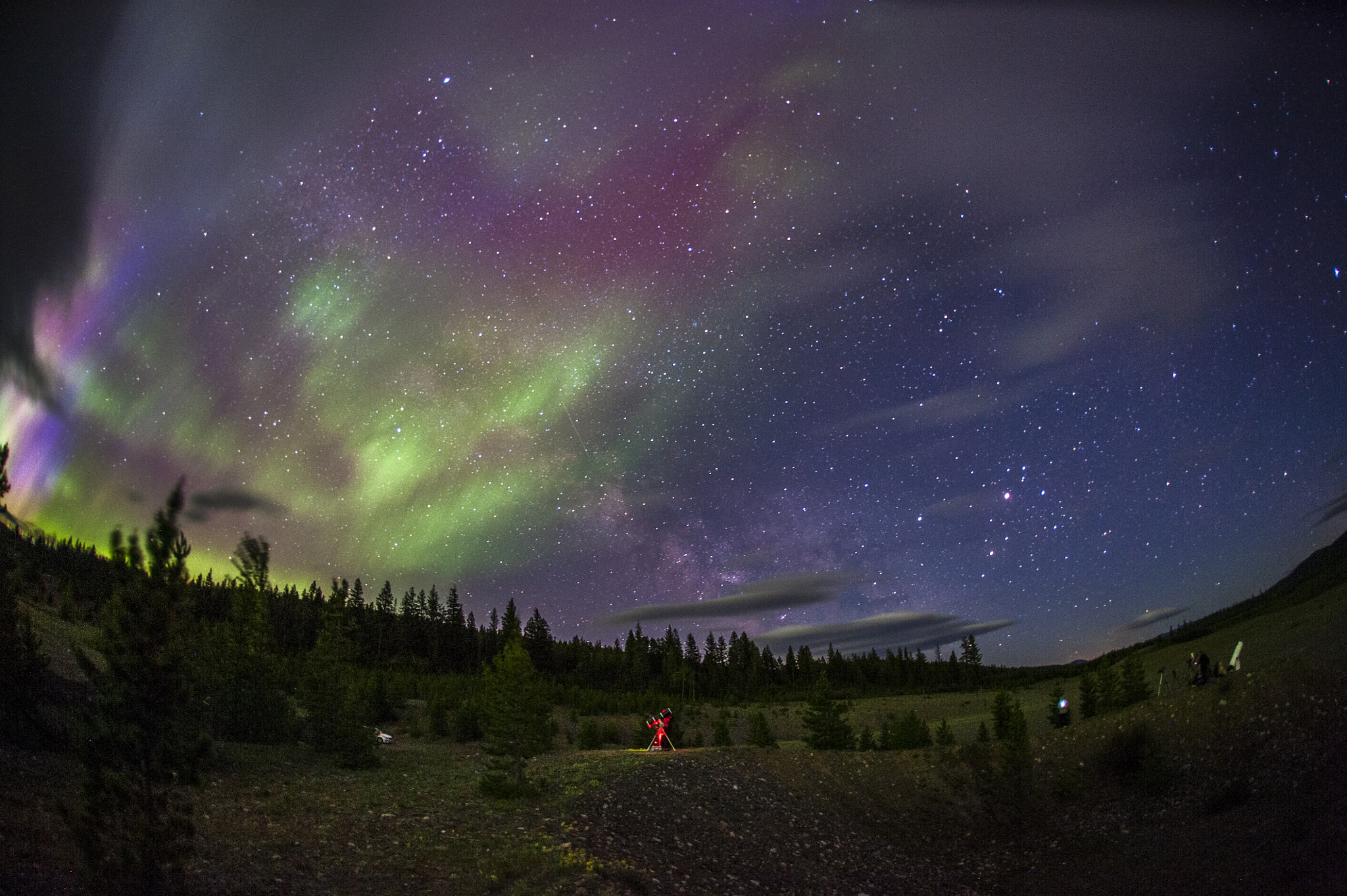 Nikon D700 + Sigma 15mm F2.8 EX DG Diagonal Fisheye sample photo. Aurora, stars & clouds photography