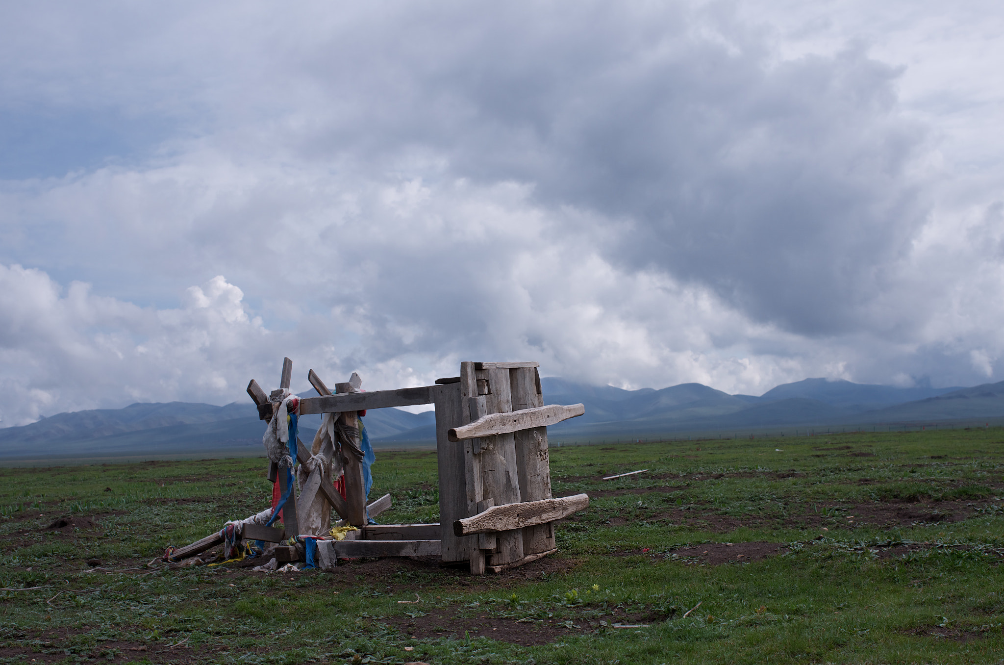 Pentax K-5 + Pentax smc DA 35mm F2.4 AL sample photo. Wood products on grassland photography