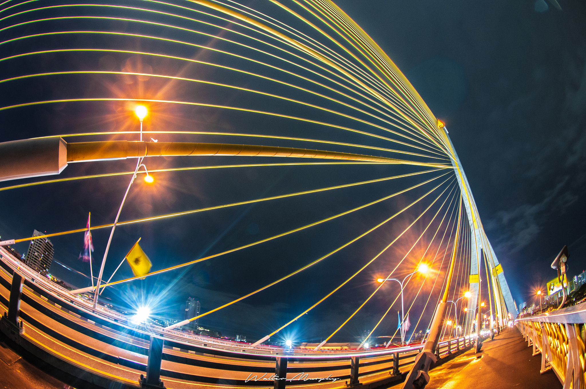 Nikon AF DX Fisheye-Nikkor 10.5mm F2.8G ED sample photo. Rama viii bridge photography
