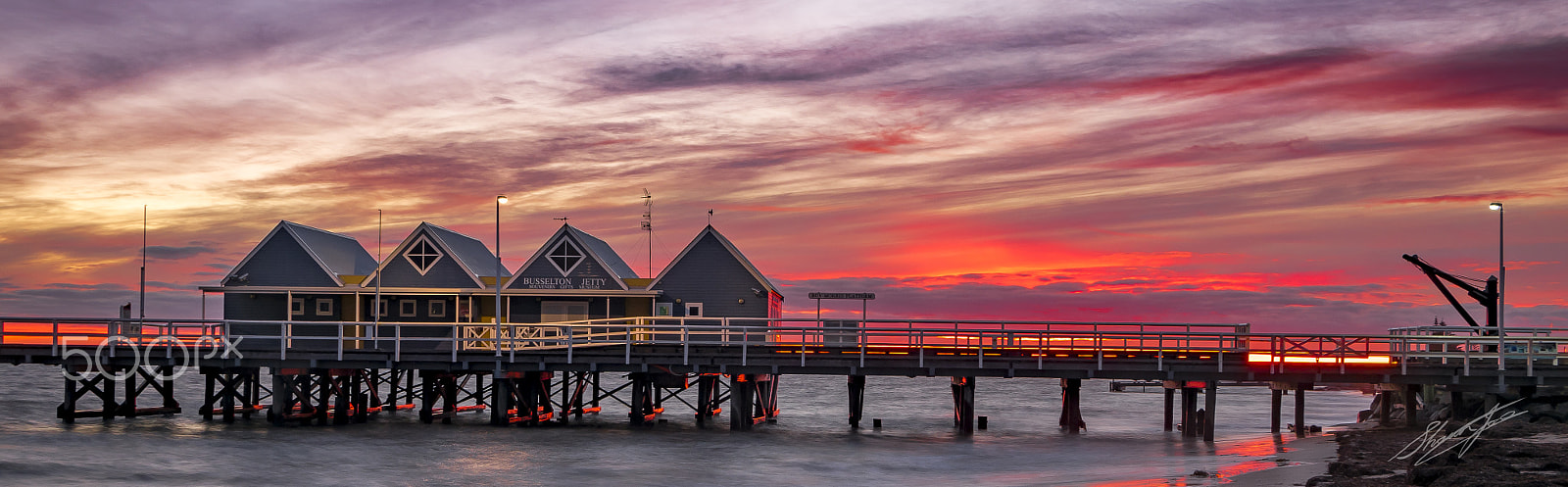 Nikon D810 + Sigma 18-250mm F3.5-6.3 DC OS HSM sample photo. Firey sunrise busselton jetty photography