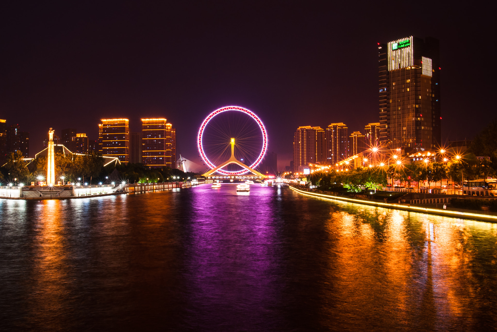 Nikon D90 + Nikon AF-S Nikkor 20mm F1.8G ED sample photo. Night of tianjin photography