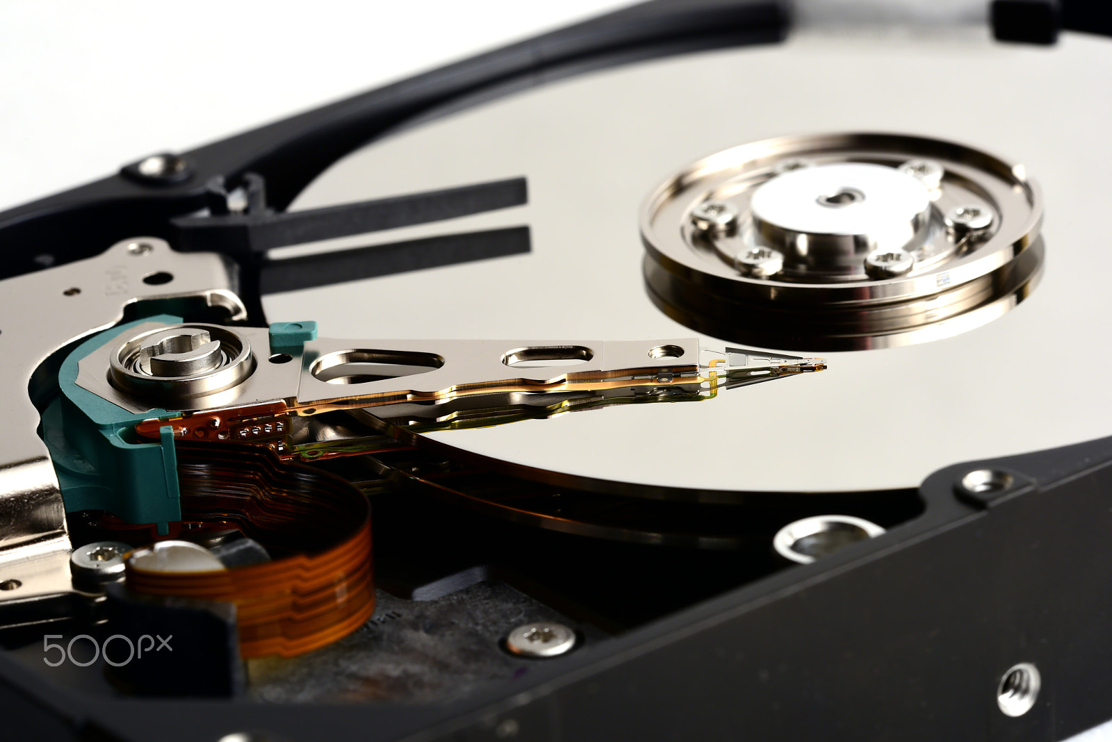 Sigma 150mm F2.8 EX DG OS Macro HSM sample photo. Computer sata hard disk drive internals close up photography