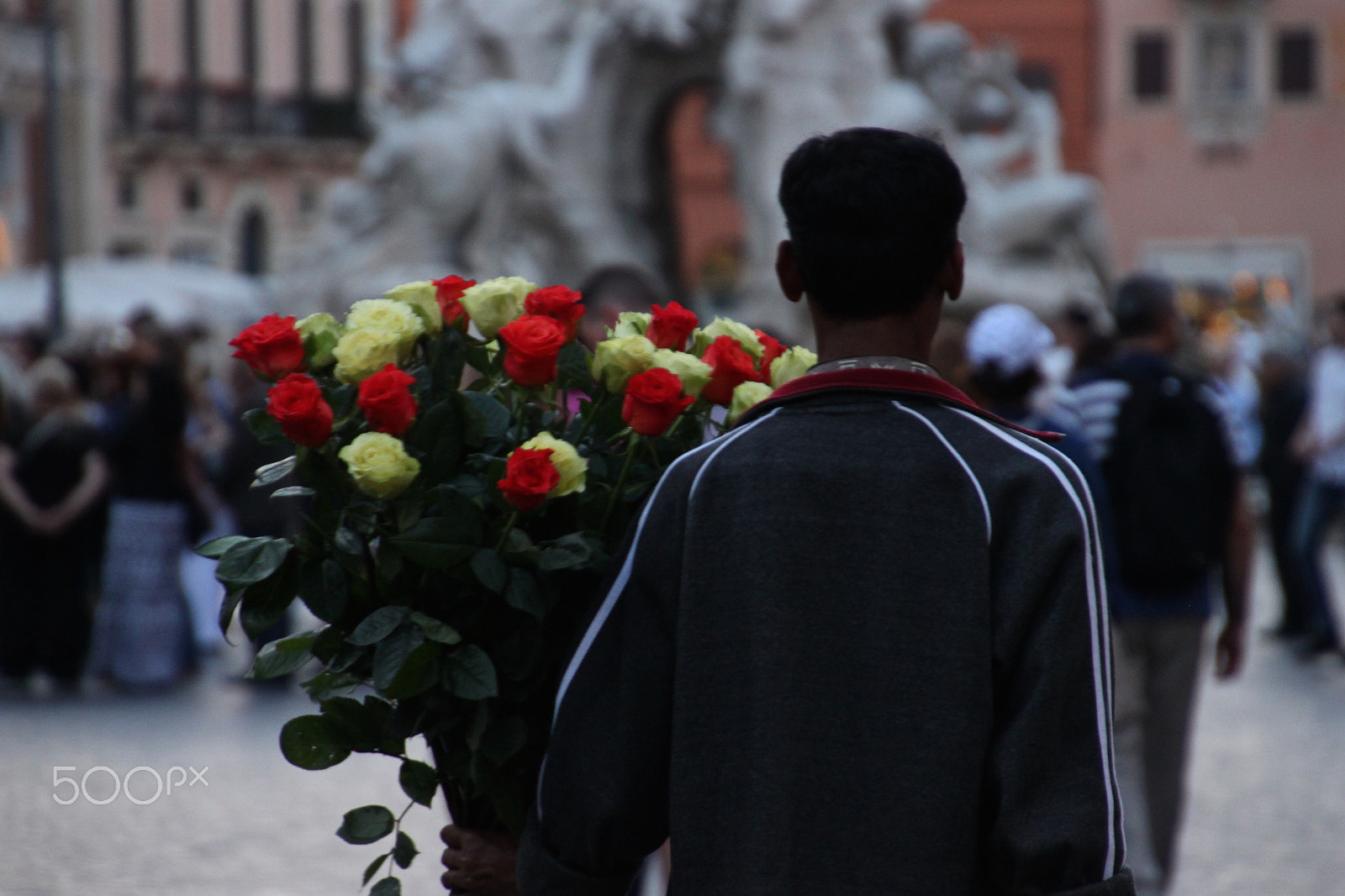 Canon EOS 500D (EOS Rebel T1i / EOS Kiss X3) sample photo. Vendo flores en plaza navona. photography