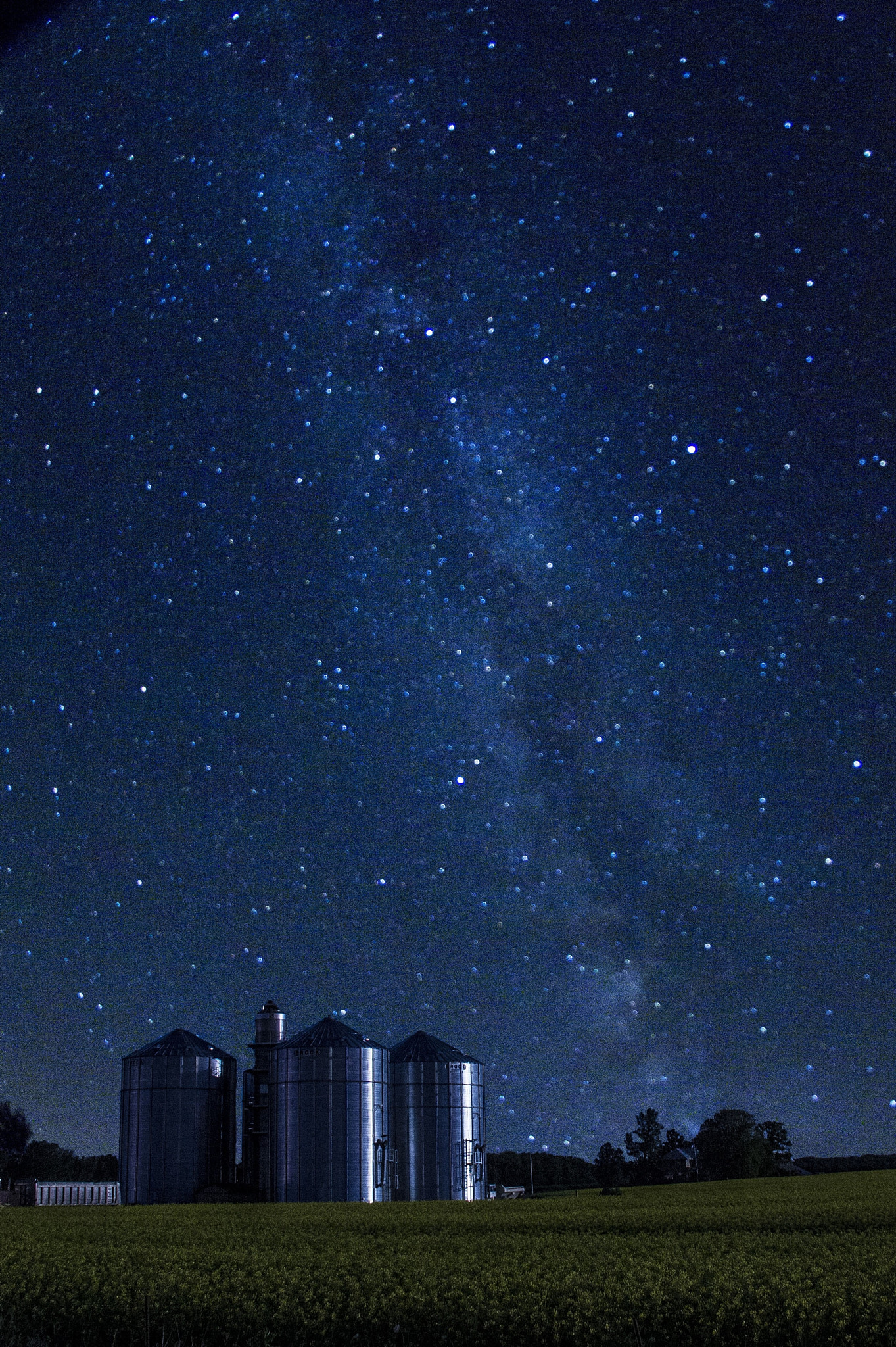 Canon EOS 60D sample photo. Silos under milky way photography