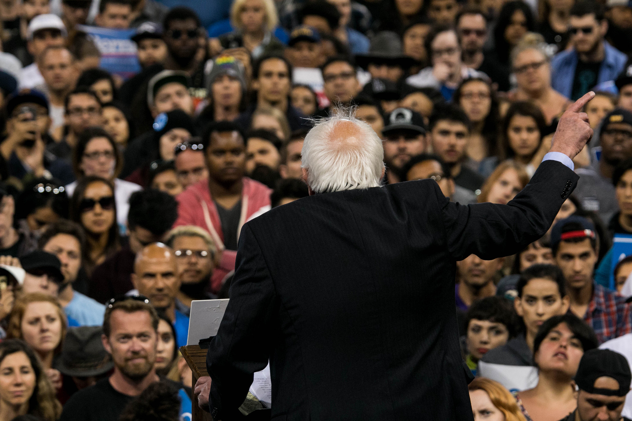 Canon EF 70-200mm F2.8L USM sample photo. Berni sanders during the rally he held on may 17, 2016 in carson, calif. as a last attempt to win... photography