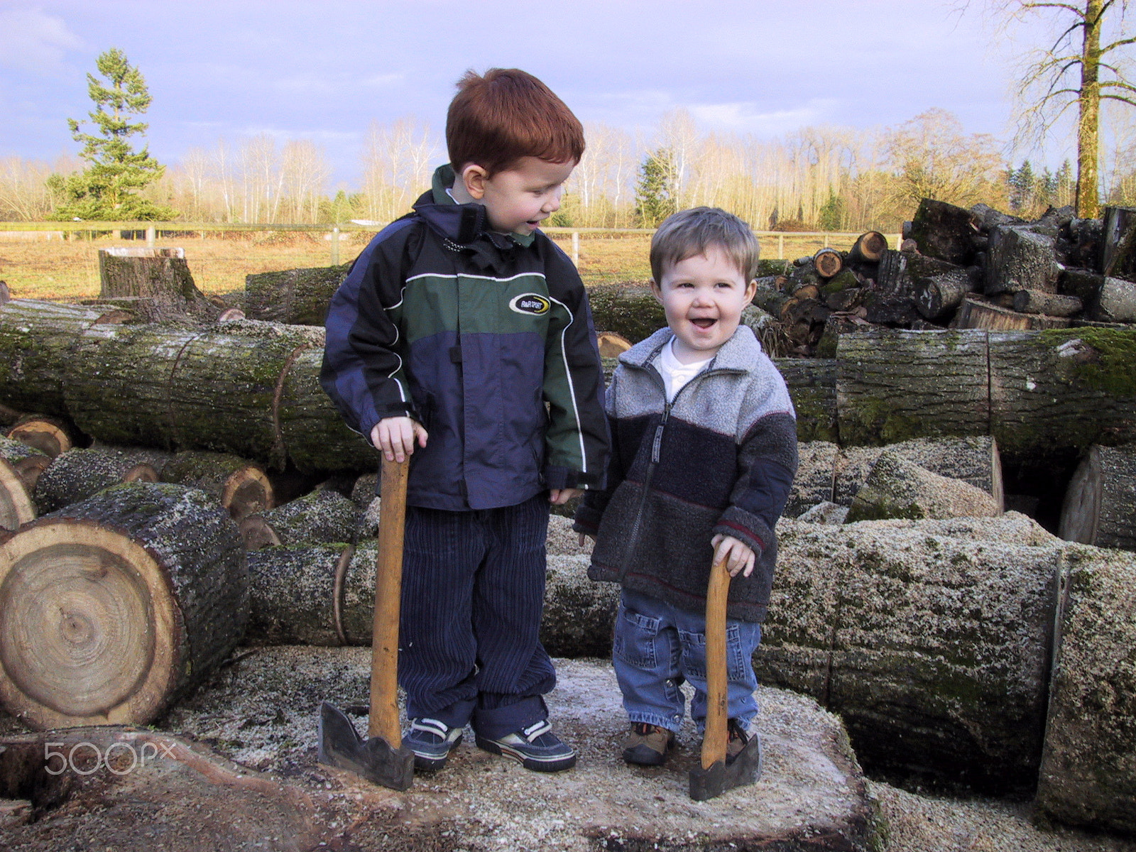 Canon POWERSHOT S20 sample photo. Future loggers - fallers  tree service contractor photography