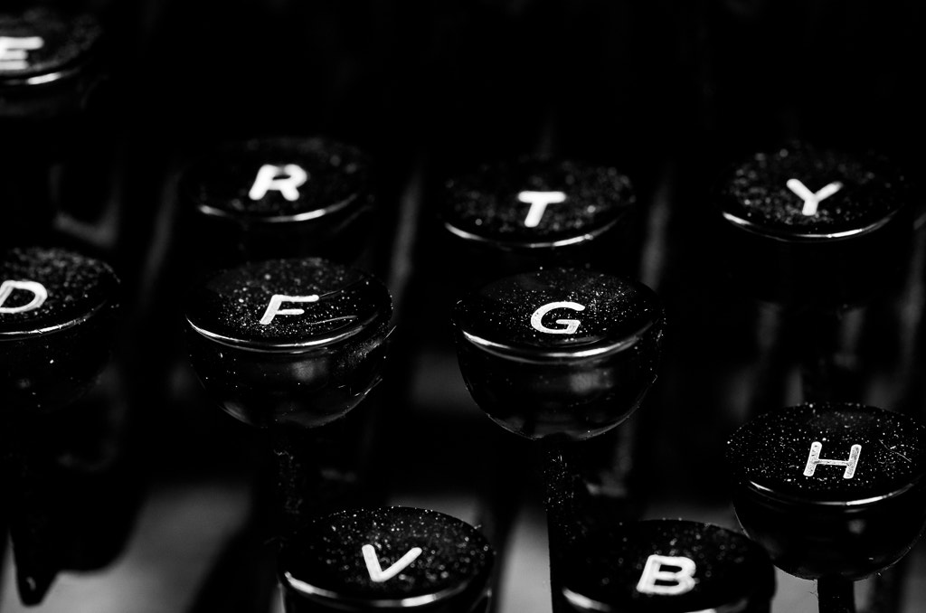 Pentax K-5 IIs + Sigma sample photo. Old typewriter keyboard photography