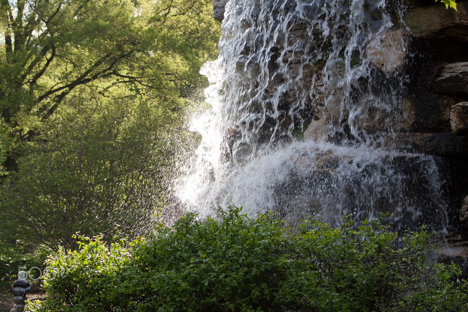 Canon EOS 50D + EF75-300mm f/4-5.6 sample photo. Waterfall rocks photography