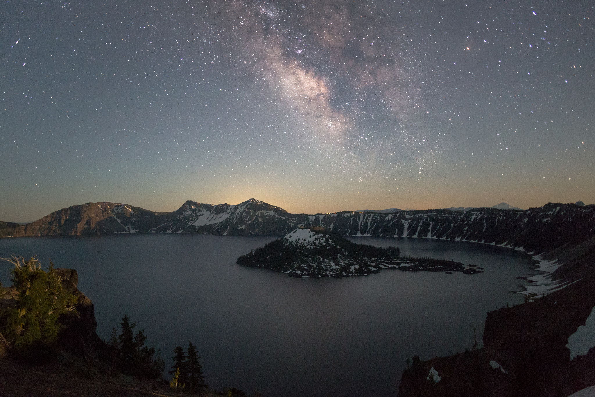 Canon EOS 6D + Canon EF 24mm F2.8 sample photo. Stars over crater lake photography