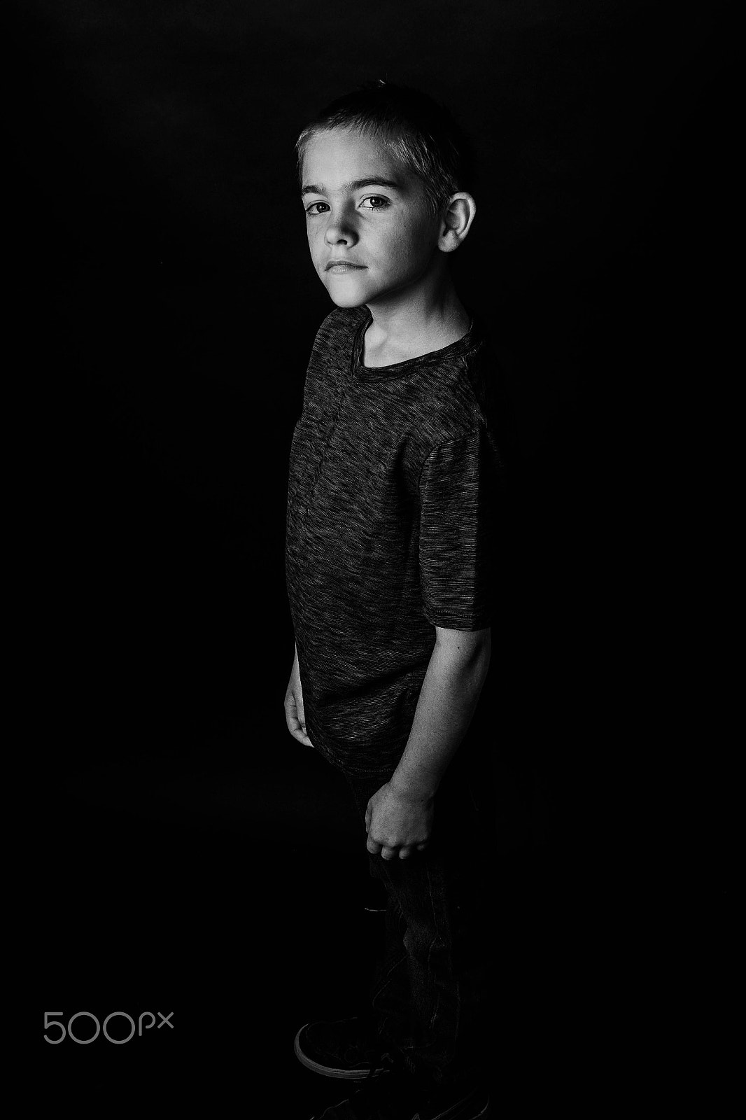 Canon EF 28-90mm f/4-5.6 sample photo. Black and white 3/4 length photography