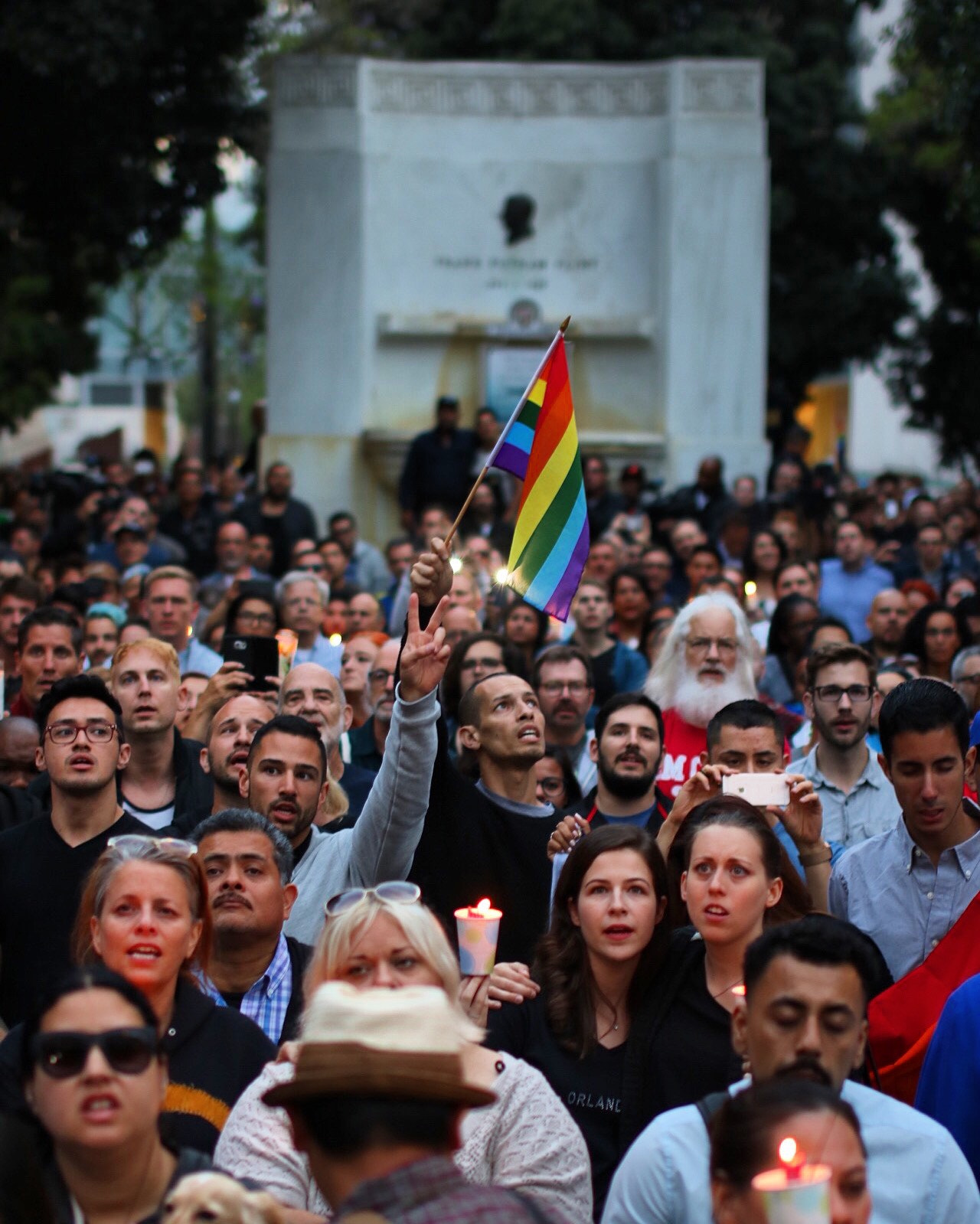 Canon EOS 760D (EOS Rebel T6s / EOS 8000D) + Canon 50mm sample photo. Los angeles rally to support the orlando shooting. 5.14.16 photography