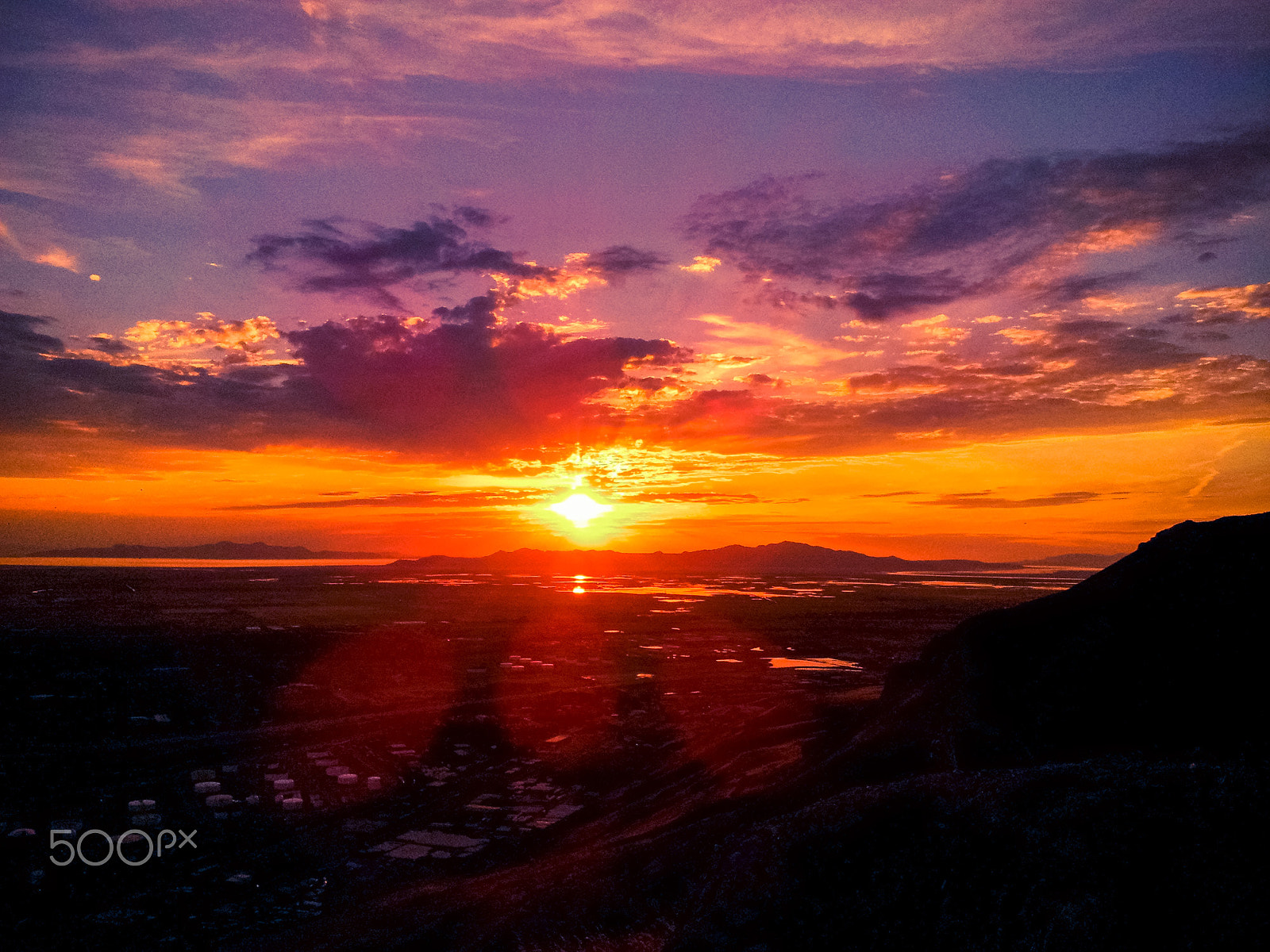 Samsung Galaxy S2 Epic sample photo. Great salt lake sunset photography