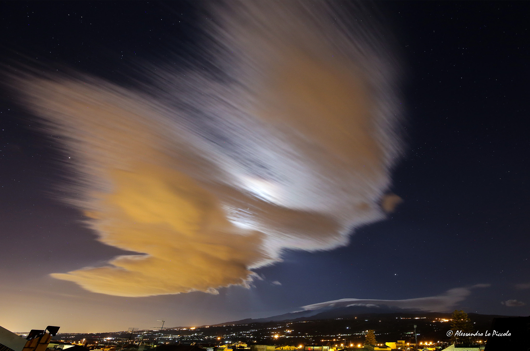 Canon EOS 6D + Tamron SP 15-30mm F2.8 Di VC USD sample photo. Etna - golden wings under the moonlight photography