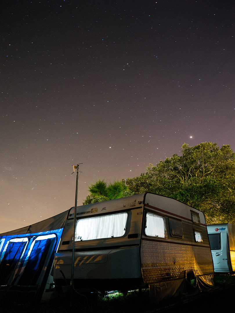 Olympus OM-D E-M1 + OLYMPUS 14-54mm Lens sample photo. Night camping photography