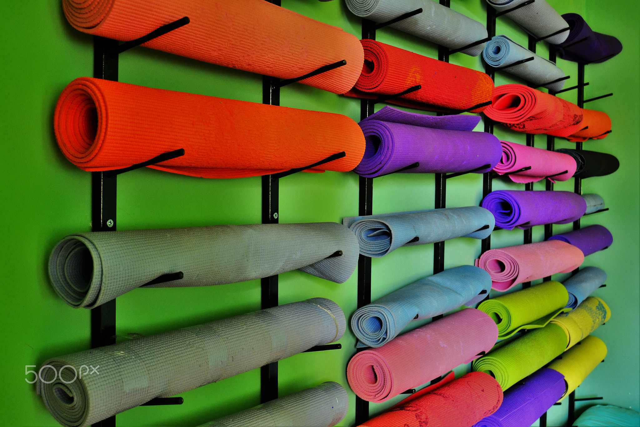 yoga mat wall