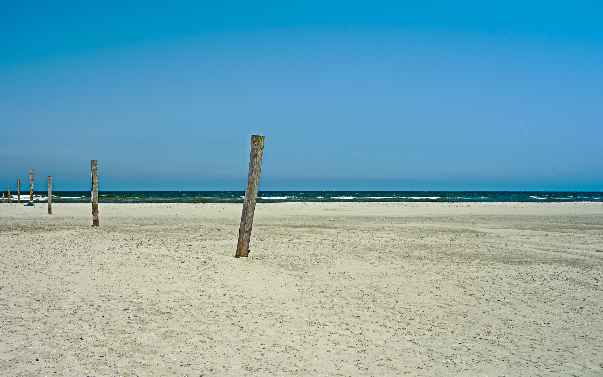 Nikon D800 + AF Nikkor 50mm f/1.8 sample photo. Poles at the beach photography