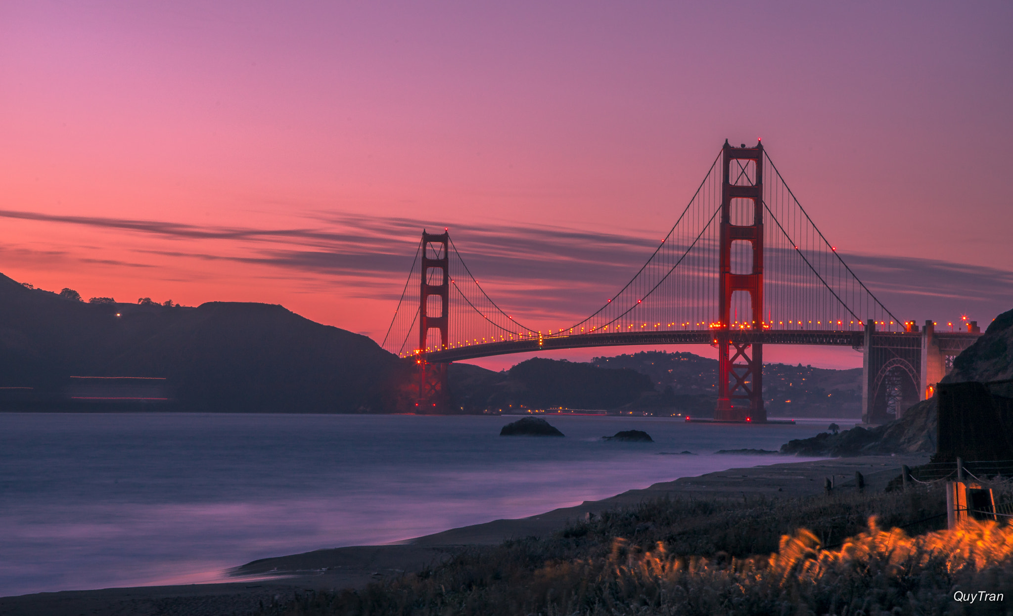 Sony a7 + Canon EF 24-105mm F4L IS USM sample photo. Sunset on golden gate bridge photography