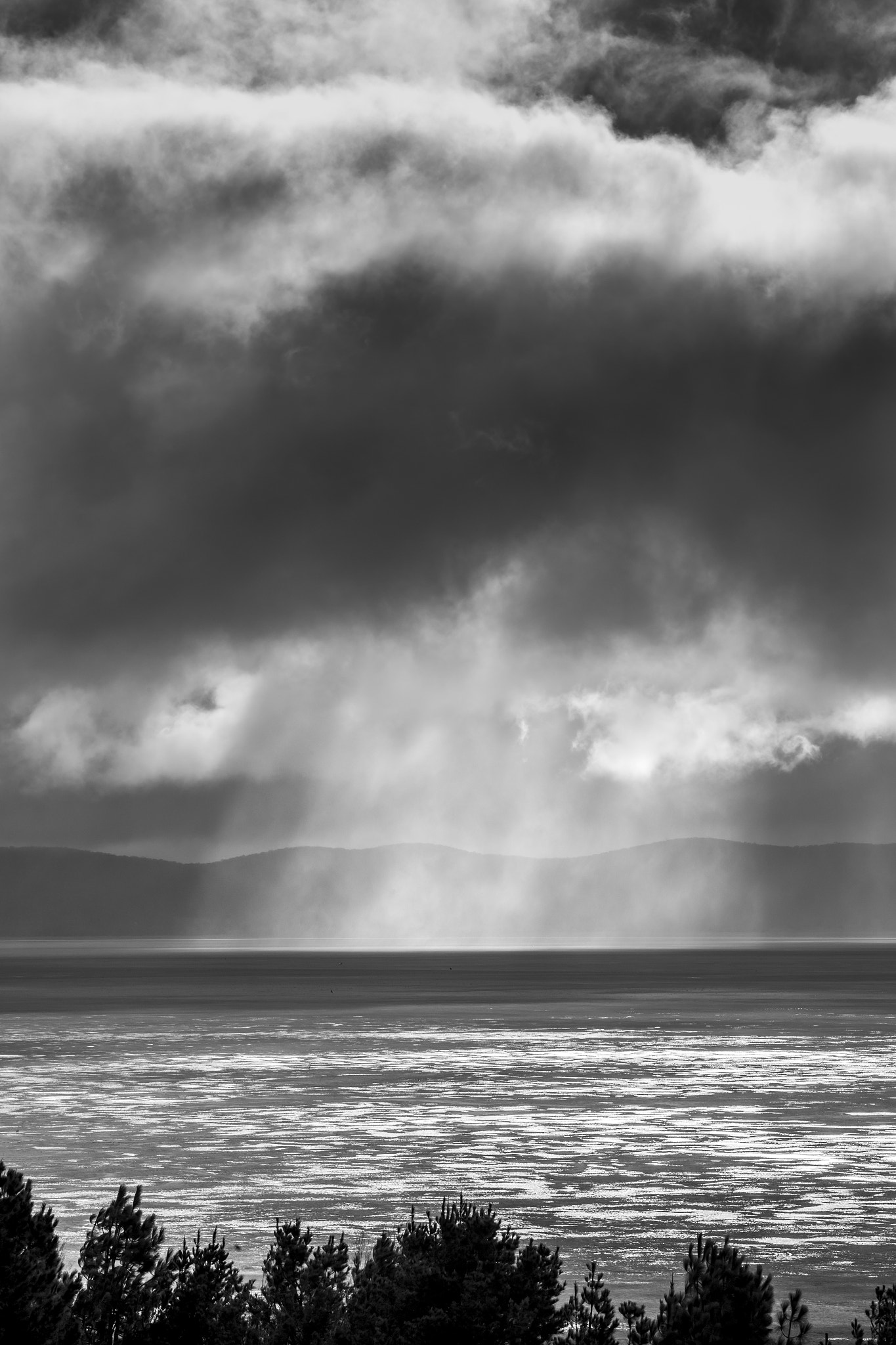 Canon EF 70-200mm F2.8L IS USM sample photo. Storm sweeping across lake george nsw australia photography