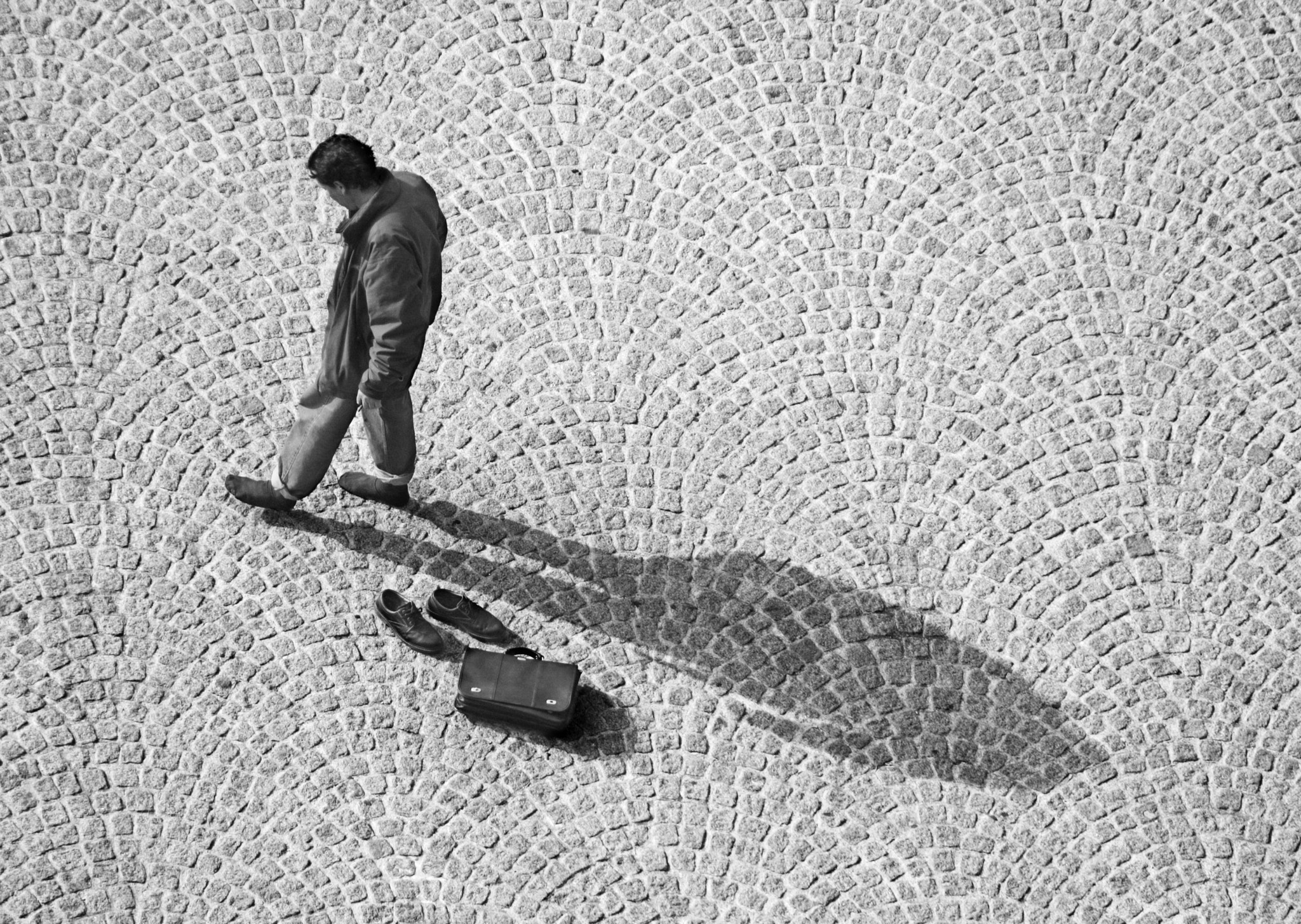 Man in Stocking Feet, The Pompidu Center, Paris