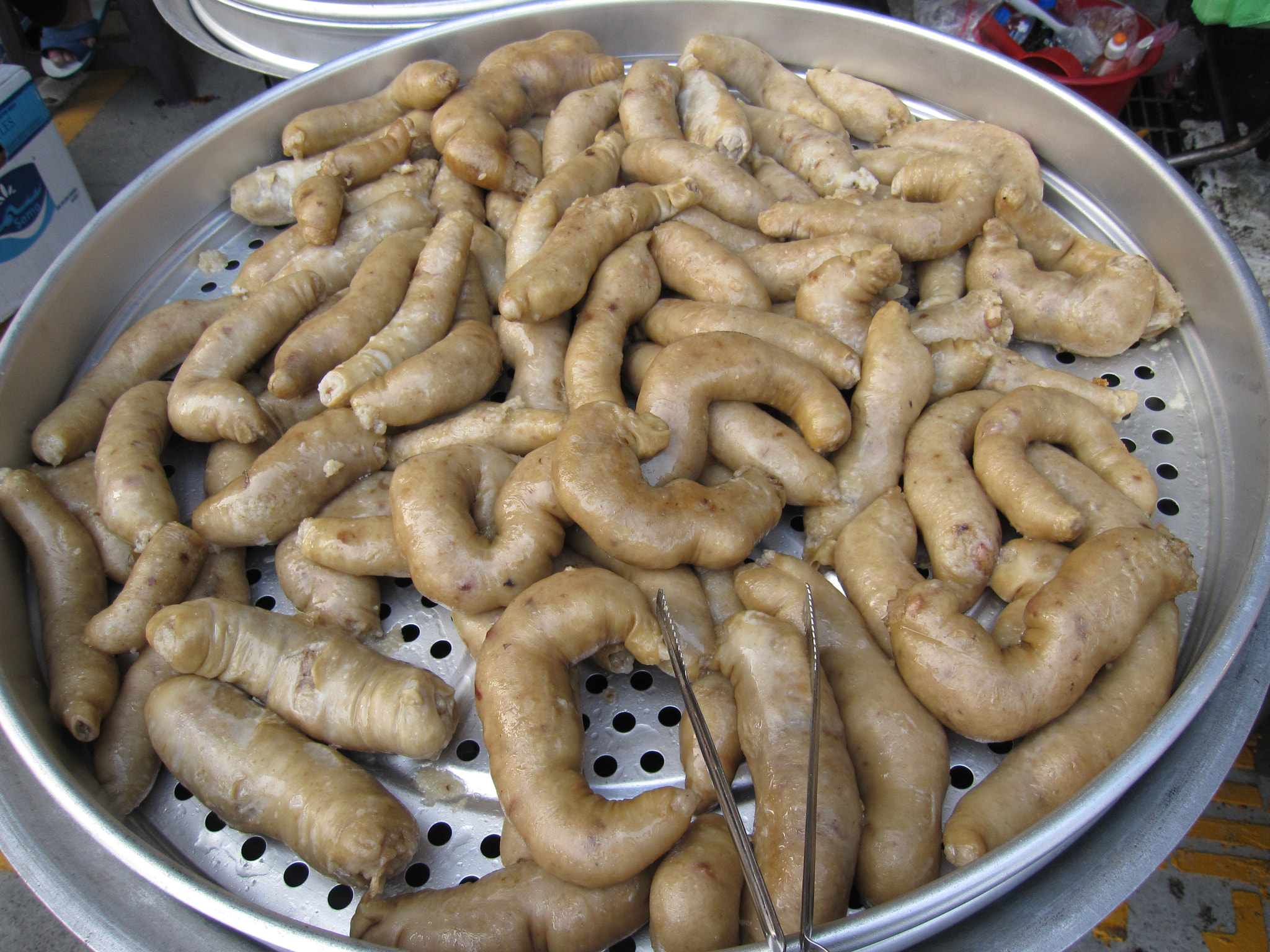 Canon PowerShot SD960 IS (Digital IXUS 110 IS / IXY Digital 510 IS) sample photo. Shuanghe market taiwan traditional local sticky-rice in tube=pan fried intestine (glutinous rice... photography