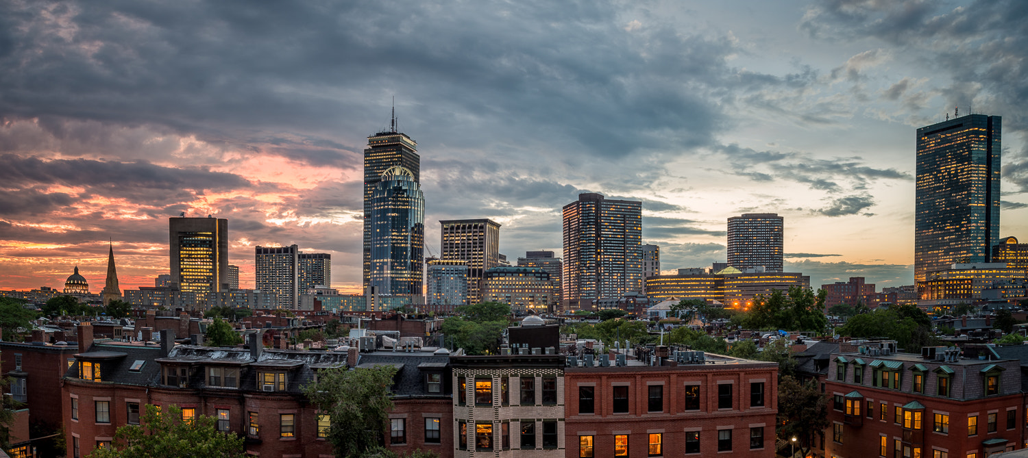 Nikon D800 + Nikon PC-E Nikkor 24mm F3.5D ED Tilt-Shift sample photo. Rooftop view of boston photography