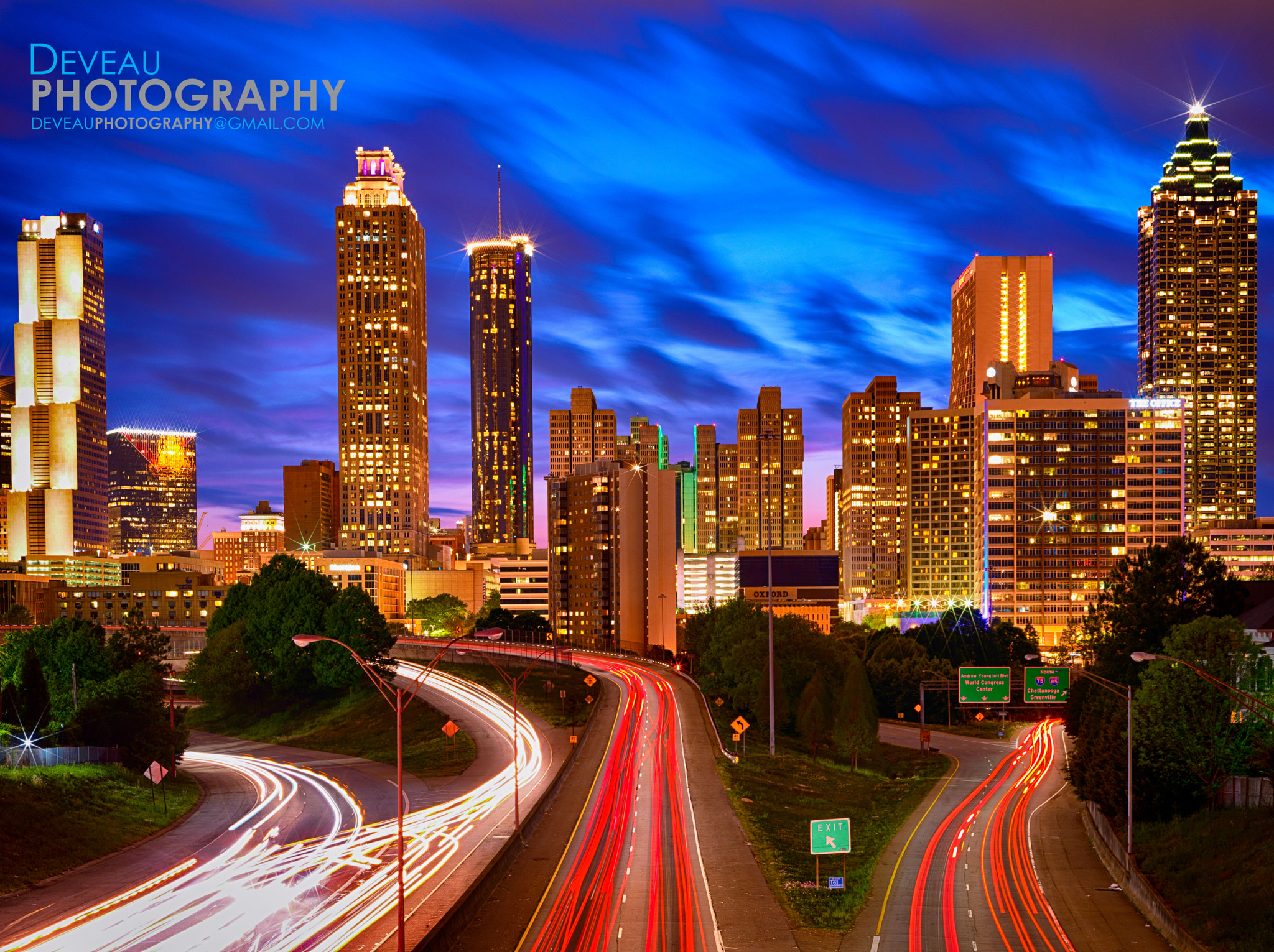 HCD 35-90 sample photo. Atlanta at dusk photography