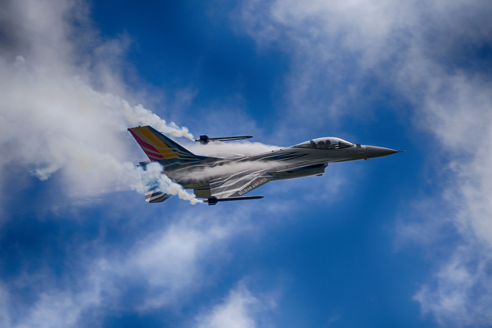 Sigma 70-200mm F2.8 EX DG OS HSM sample photo. Belgian airforce f16 danish airshow 2016 photography