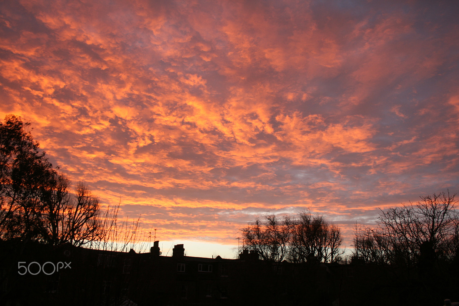 Canon EF-S 18-55mm F3.5-5.6 sample photo. Stunning pink sunset in london photography