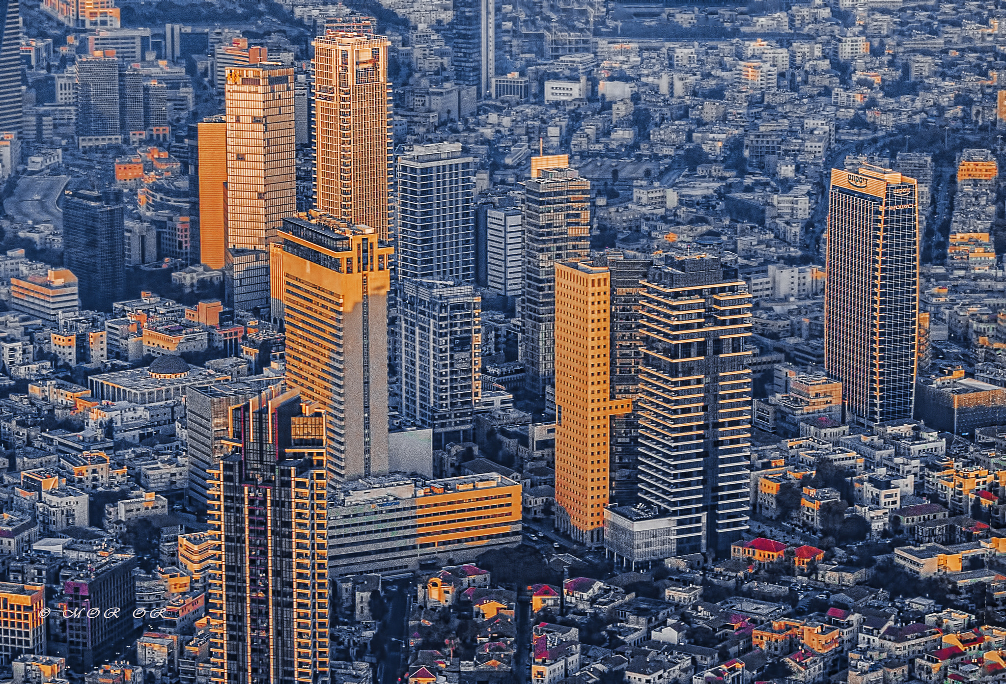 Sigma 70-200mm F2.8 EX DG OS HSM sample photo. Sunset on tel aviv airborne above the sea, sky trip in israel photography