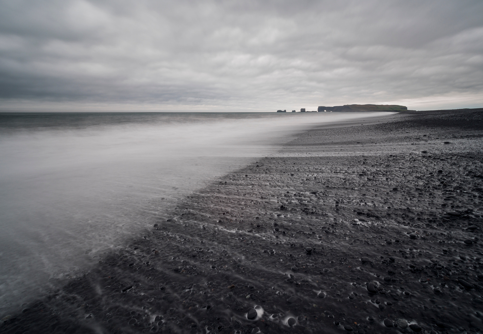 Olympus OM-D E-M5 + Olympus M.Zuiko Digital ED 7-14mm F2.8 PRO sample photo. Black sand beach in iceland. photography
