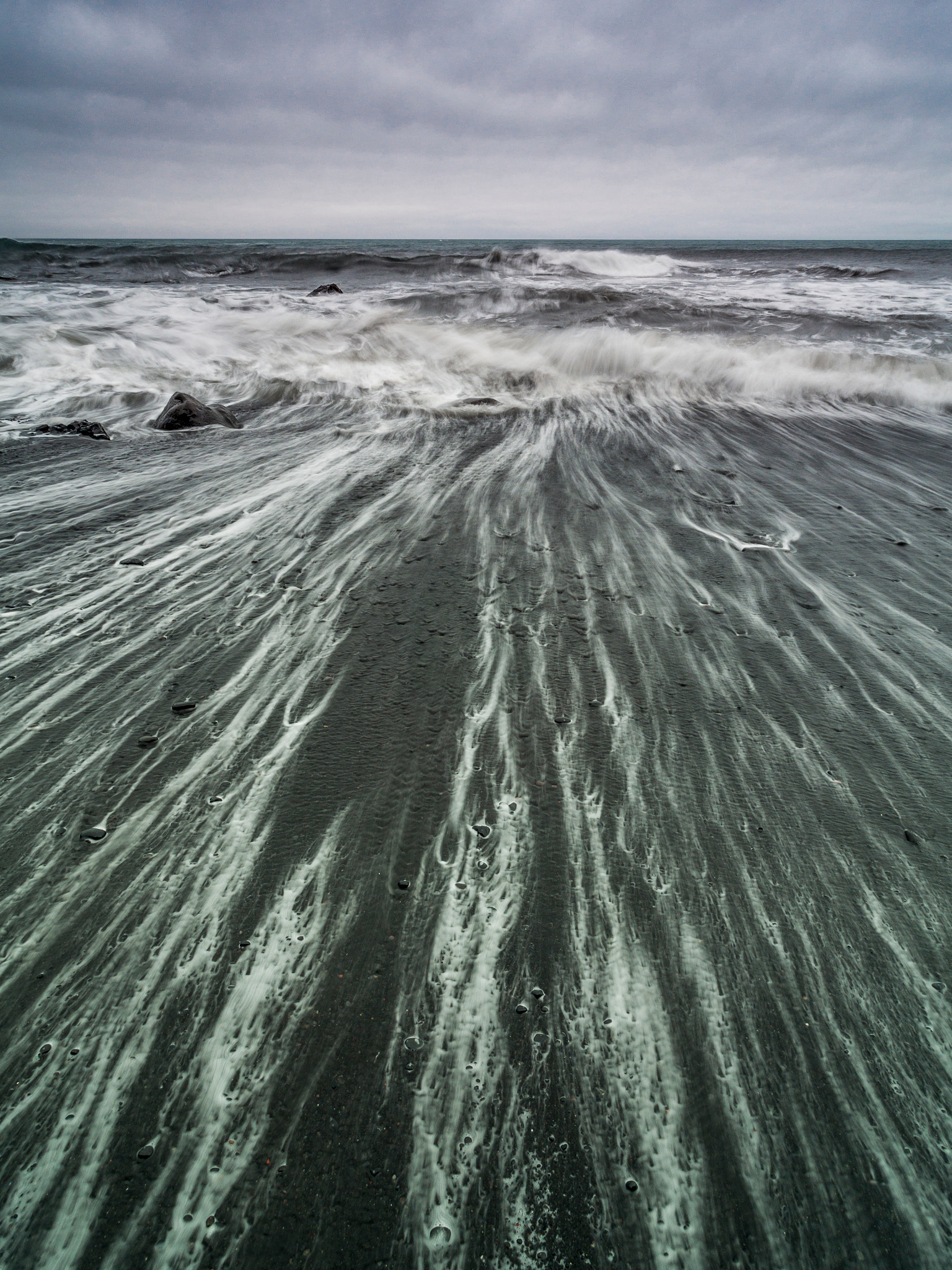 Olympus OM-D E-M5 + Olympus M.Zuiko Digital ED 7-14mm F2.8 PRO sample photo. Black sand beach in iceland. photography