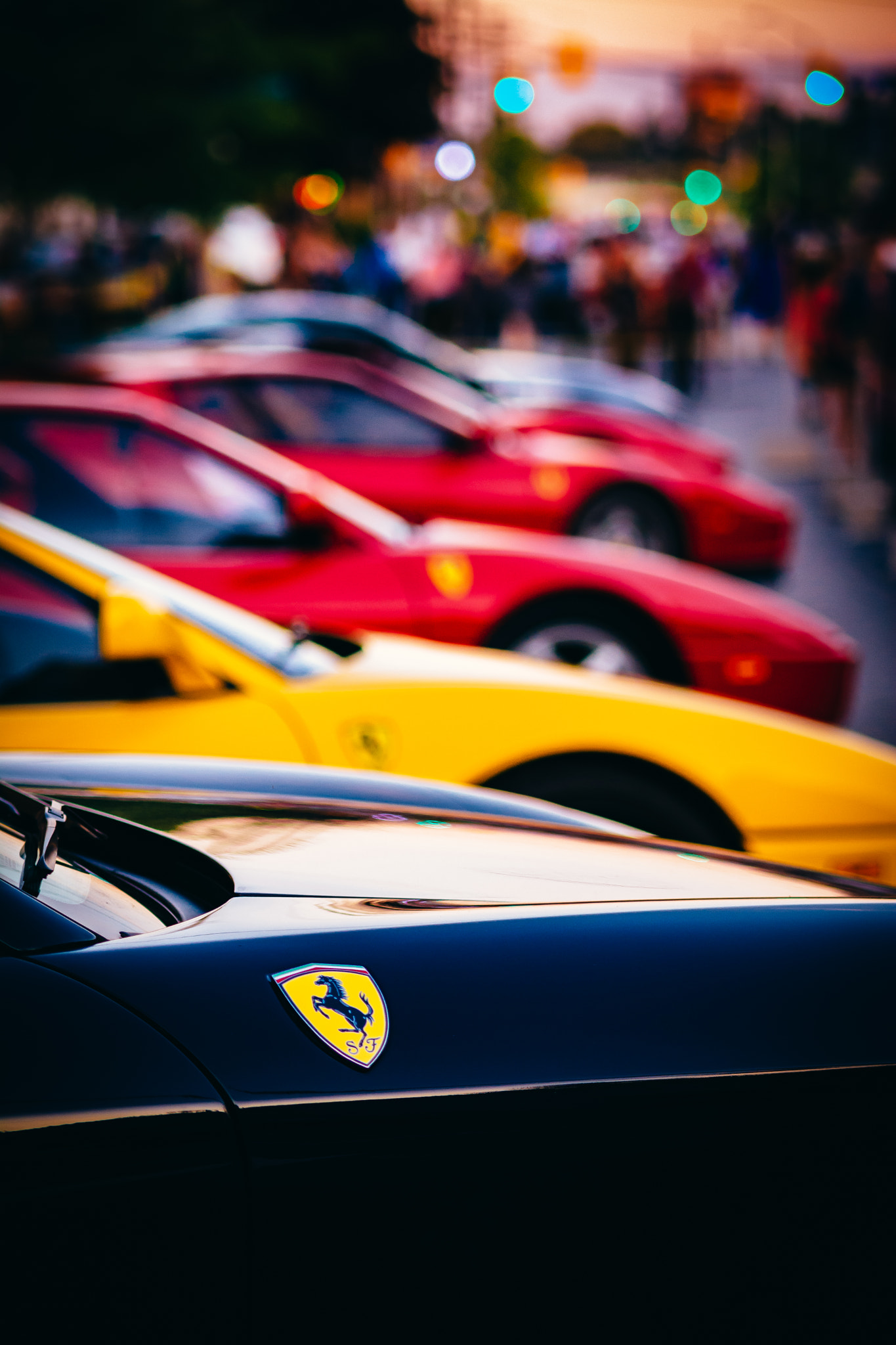 Sigma 50-150mm F2.8 EX APO DC HSM sample photo. Ferraris at dusk photography