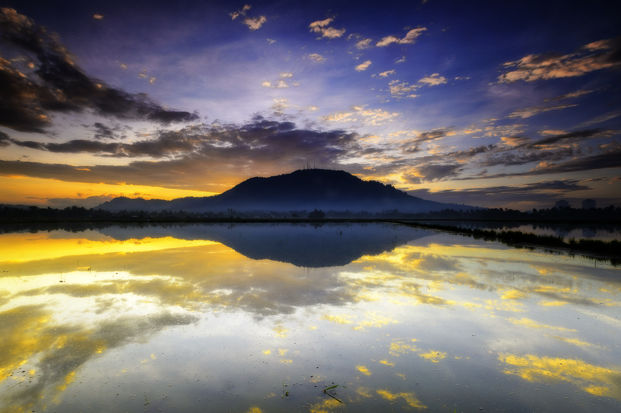 Nikon Df sample photo. The reflection of mertajam hill photography